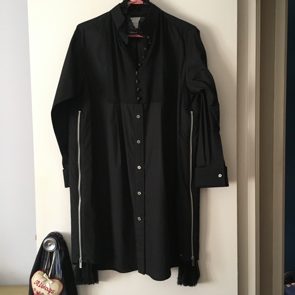 Sacai Dresses & Skirts - New Gorgeous SACAI Black Zipper Shirt Dress 2